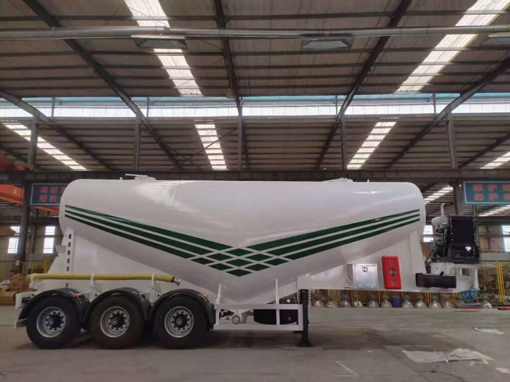  Dry bulk cement tanker semi trailer built for Riyadh Saudi Arabia client in factory workshop