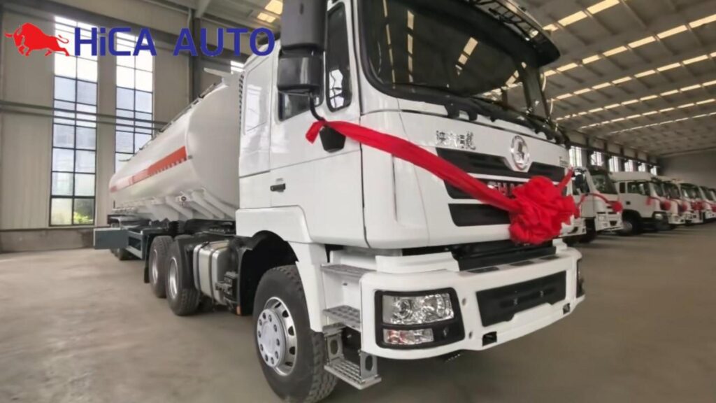 SHACMAN F3000 tractor head with 5 compartment fuel tanker trailer for Algeria client