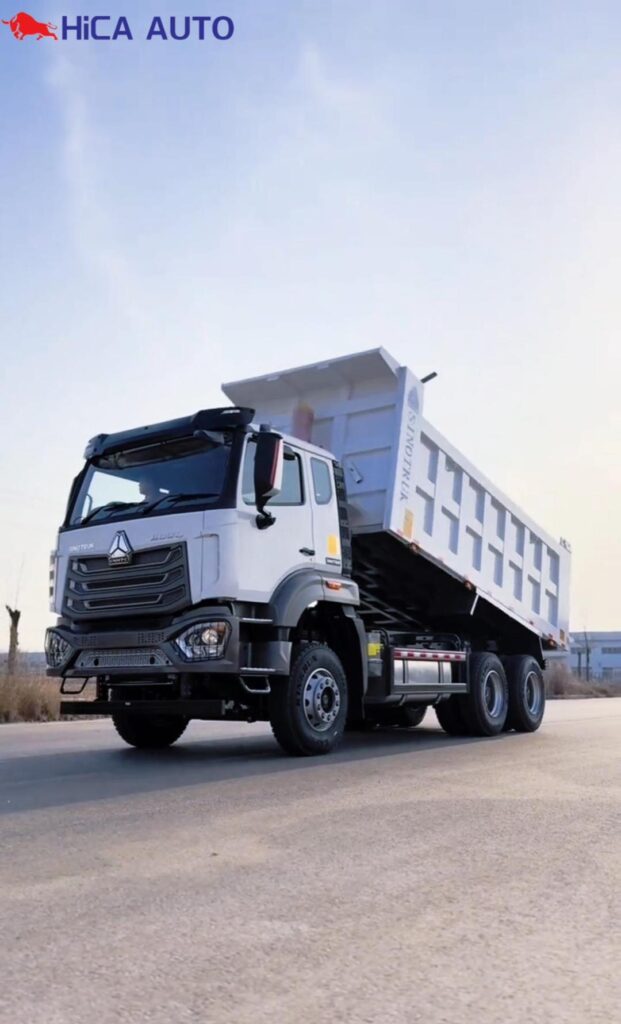 White Sinotruk HOWO NX 371HP 6x4 Dump Truck with Raised Tipper Box Ready for Export to Guinea