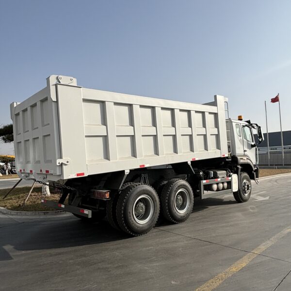 Sinotruk HOWO NX 6x4 dump truck rear side view showing cargo body