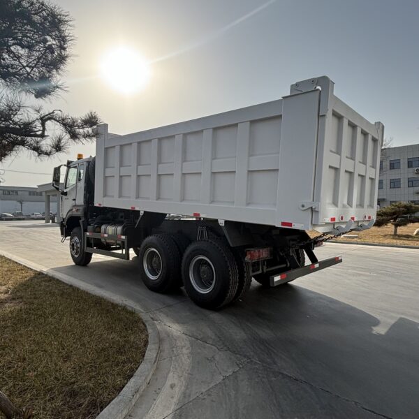 Sinotruk HOWO NX 6x4 dump truck rear view showing heavy-duty tailgate