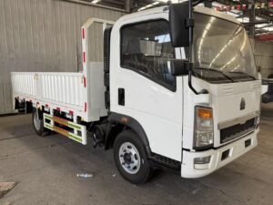White SINOTRUK HOWO 4x2 light cargo truck front side view for sale - HICA Vehicle