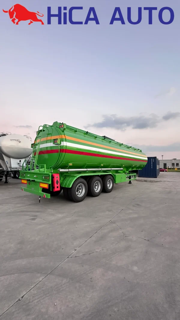 3-axle fuel transport tank semi-trailer 40+ CBM in green color by HICA AUTO