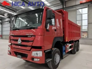 Red SINOTRUK HOWO 371HP 6x4 dump truck tipper with reinforced mining cargo box