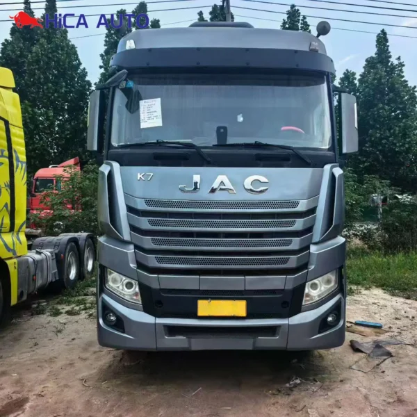 Used JAC K7 6x4 490HP tractor truck prime mover front view exported by HICA AUTO