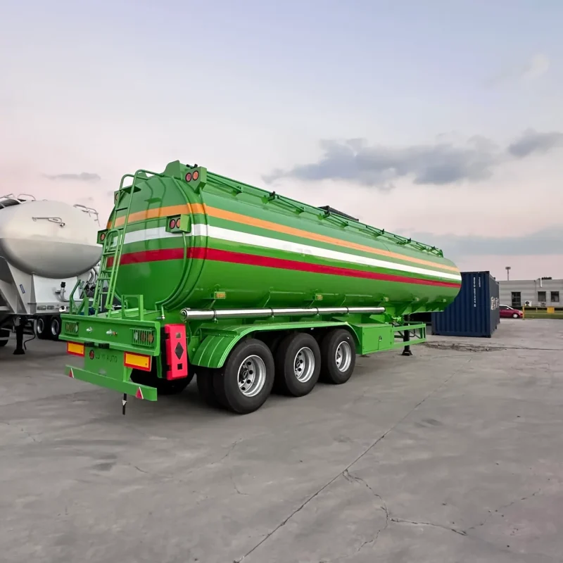 3-axle fuel transport tank semi-trailer 40+ CBM in green color by HICA AUTO